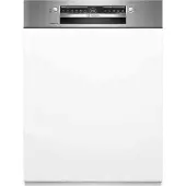 Bosch Serie 4 SMI4ECS08E, Voll integriert, Standardgröße (60 cm), Edelstahl, Schwarz, Edelstahl, 14 Maßgedecke