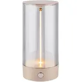 Briloner Wiggle LED Tischlampe kabellos, 4-Stufen Schaltung, Akku, Warmweißes Licht, Filament, Beige, Ø7 x 14,5 cm