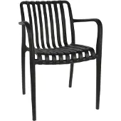 Merkloos Kunststoff Gartenstuhl schwarz - bequemer Outdoor-Stuhl für Garten und Balkon