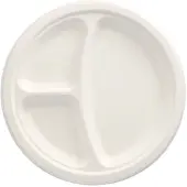 Papstar 50 Teller, Zuckerrohr `pure` 3-geteilt Ø 23 cm · 2 cm weiss