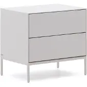 Natur24 Nachttisch Vedrana 60 x 55 x 40 cm MDF, Weiß lackiert Aufbewahrung Wohnzimmer