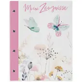 Itenga Zeugnismappe 33105469, mit Motiv, A4, Buchschrauben erweiterbar Schmetterling, 12 Hüllen