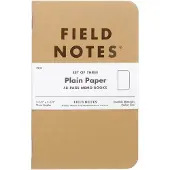 Field Notes Original Kraft FN-03 Plain 3 Pack, Notizbuch, blanko, 3-teiliges Set