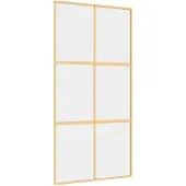 vidaXL Schiebetür Golden 102,5x205 cm ESG-Klarglas und Aluminium