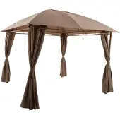 Primaster Pavillon Bambus Metall 300 x 300 cm braun