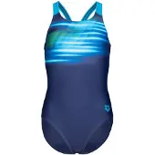 Arena GIRL'S FADING SWIMSUIT V NAVY-DARK LAVANDA