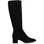 Manfield Schwarze Stretch-Stiefel mit Absatz | Größe 36