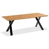 Niehoff Noah Tisch Aluminium X-Gestell Anthrazit/Teak