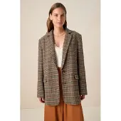 Sissy-Boy Karierter Blazer - Dunkelbraun | Größe: L