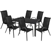 Mojawo 7tlg Outdoor Gartengarnitur Sitzgarnitur 180x90cm Aluminium Non Wood
