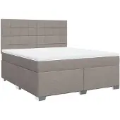Syfax Boxspringbett mit Matratze Taupe 180x200 cm Stoff