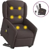 Syfax Relaxsessel Elektrisch Dunkelbraun Stoff