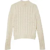 s.Oliver Strickpullover Schmaler Strickpullover mit Zopfmuster und Stehkragen