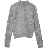 s.Oliver Strickpullover Schmaler Strickpullover mit Zopfmuster und Stehkragen