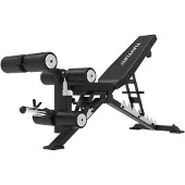 Tunturi Platinum Hantelbank – Verstellbare Fitnessbank und Beintrainer – Multifunktionelle Trainingsbank – V-Serie