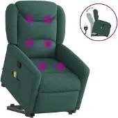 Syfax Relaxsessel Elektrisch Dunkelgrün Stoff