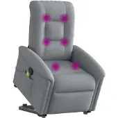 Syfax Relaxsessel Elektrisch Hellgrau Stoff