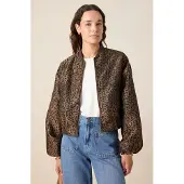Sissy-Boy Bomberjacke Mit Leoprint - Dunkelbraun | Größe: S