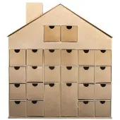 Rayher Hobby Materialen Adventskalender Haus aus Pappe zum Verzieren 40 x 36 cm