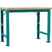 Manuflex Werkbank Profi Spezial, Tischplatte Kunststoff, 1250 x 700 mm, wasserblau
