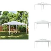 vidaXL Partyzelt 4 x 4 m Weiß - Pavillons & Partyzelte
