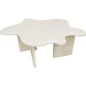 Ebuy24 Couchtisch Flower Beige 76x76x40 cm modernes Design mit verspielten Tischbeinen