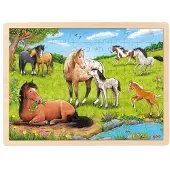 Goki Einlegepuzzle Sommer auf der Pferdewiese