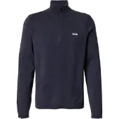 BOSS Pullover aus Baumwolle mit Troyerkragen und Logo-Print Grösse XL