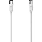Hama Antennen-Kabel, Koax-Stecker - Koax-Kupplung, 10 m, 75 dB, Weiss