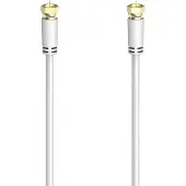 Hama SAT-Anschlusskabel, F-Stecker - F-Stecker, vergoldet, 3 m, 100 dB, Weiss