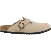 Birkenstock Kaufen Sie die Boston Flower Buckle Beige bei Kicksshop. Bequeme beige Kinder-Slipper mit ikonischem Fußbett und stilvoller Schnalle.