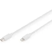 Digitus USB-C - Lightning Daten-/Ladekabel, MFI , 2m, 2 m, Lightning, USB C, Stecker, Stecker, Weiß