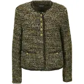 MADELEINE Jackenblazer "Kurzblazer Festlicher Blazer mit Glitzerdetails" Wappenknöpfe