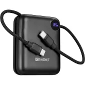 Sandberg 421-26, 10000 mAh, Lithium Polymer (LiPo), Power Delivery 2.0, Power Delivery 3.0, Power Delivery 3.1, Quick Charge 2.0, Quick Charge 3.0, 3,85 V, Schwarz