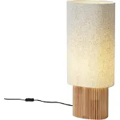 QAZQA Japandi Stehleuchte Holz mit Leinenschirm 70cm - Lamel