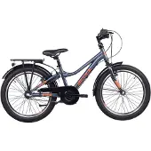 Coolmobility 20 Zoll Kinderfahrrad, 3-Gang, Jungenfahrrad, S’COOL troX, ab 6–9 Jahre, 115–130 cm, Dunkelgrau/Orange