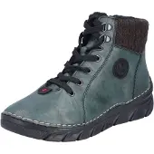 Rieker Damen Schnürboots Grün Synthetik Größe: 36