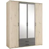 Die Möbelfundgrube Kleiderschrank mit Spiegel - Artisan Eiche - anthrazit - 160 cm - CHICAGO