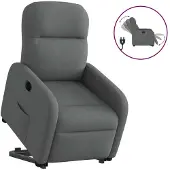 vidaXL Relaxsessel mit Aufstehhilfe Elektrisch Dunkelgrau Stoff