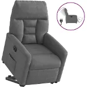 vidaXL Relaxsessel Aufstehhilfe Elektrisch Dunkelgrau Mikrofasergewebe