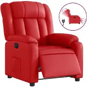 vidaXL Relaxsessel Elektrisch Rot Kunstleder