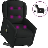 vidaXL Elektrischer Massagesessel mit Aufstehhilfe Schwarz Stoff