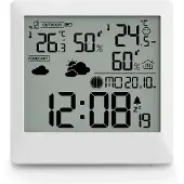 Hama Wetterstation Palawan mit Aussensensor, Funk, Wecker weiss