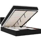 vidaXL Ottoman-Bett mit Matratze Schwarz 140x200 cm Samt