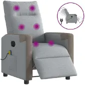 vidaXL Massagesessel Elektrisch Hellgrau Stoff