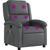 vidaXL Massagesessel Relaxsessel Grau Kunstleder