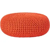 Homescapes STRICK-POUF orange, Bodenkissen rund 70/70/23 cm