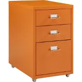 En.casa Rollcontainer Kökar mit 3 Schubladen 48x28x41 cm Orange