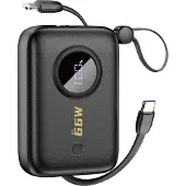 Dudao K14 Powerbank 10000 mAh mit USB-C und integriertem Kabel kompatibel mit iPhone schwarz