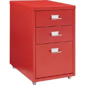 En.casa Rollcontainer Kökar mit 3 Schubladen 48x28x41 cm Rot
